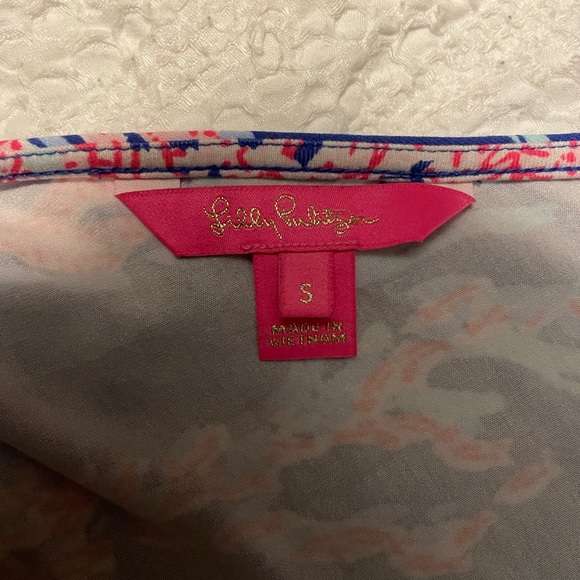 Lilly Pulitzer Coral Reef Blue and Pink Romper - Picture 5 of 5